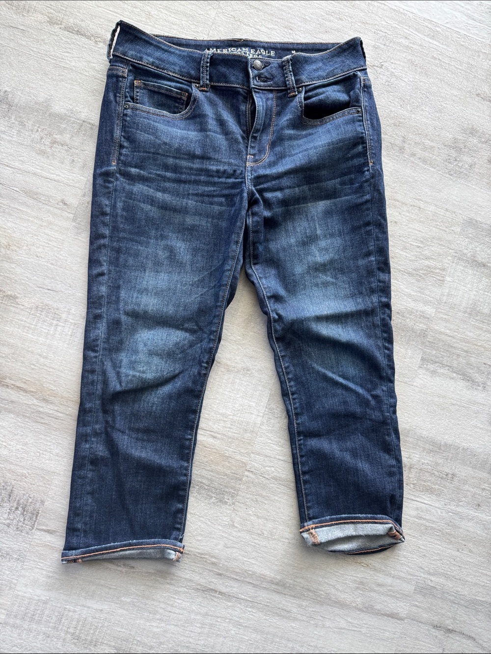 American Eagle Outfitters Women’s Crop Indigo Slim Straight Jeans